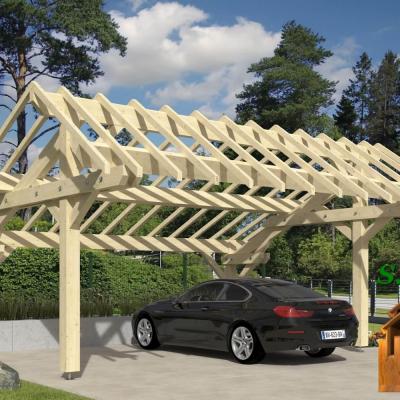 Vue carport bois asymetrique 1001 epicea stmb construction