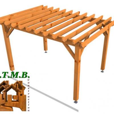 Vue pergola bois 1022 stmb construction